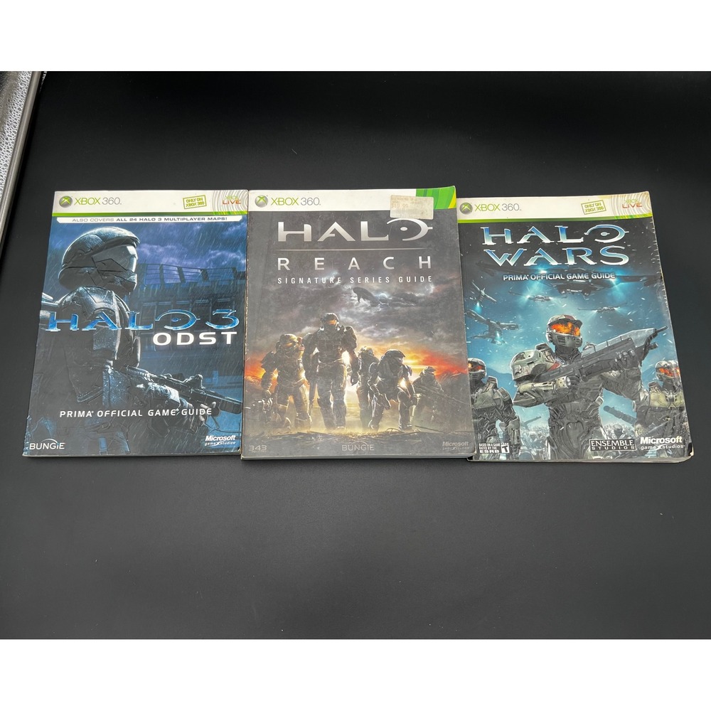 Halo 3 ODST Reach Halo Wars Prima Official Strategy Guide Bundle Xbox 360 3 Pack